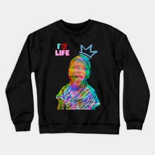 i love life, happy boy Crewneck Sweatshirt